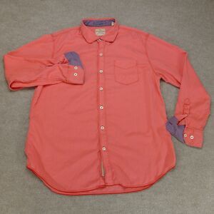 Tommy Bahama Island Zone Button Up Shirt Mens Large Orange Long Sleeve Tencel